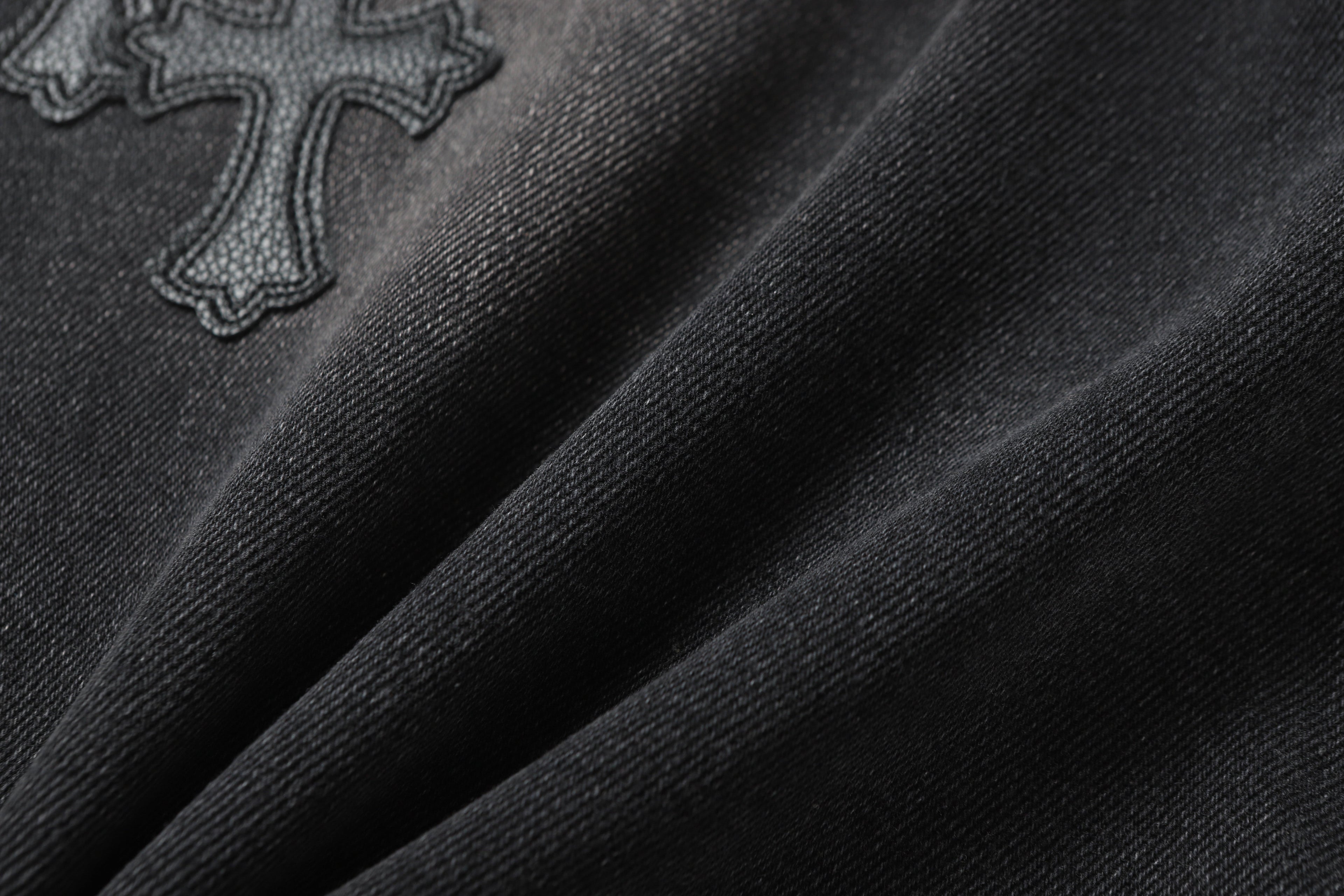 Chrome Hearts Black Cross Patch Grey Jeans