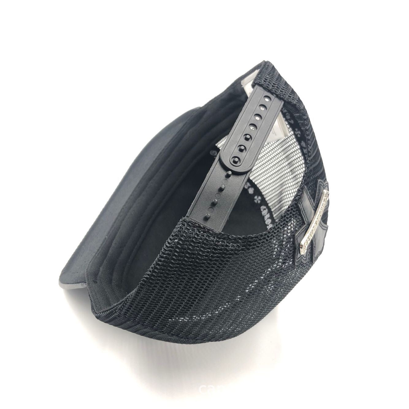 Chrome Hearts Cemetary Cross Leather Stitched Trucker Hat