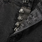 Chrome Hearts Black & Grey Silver Cross Patch Jeans