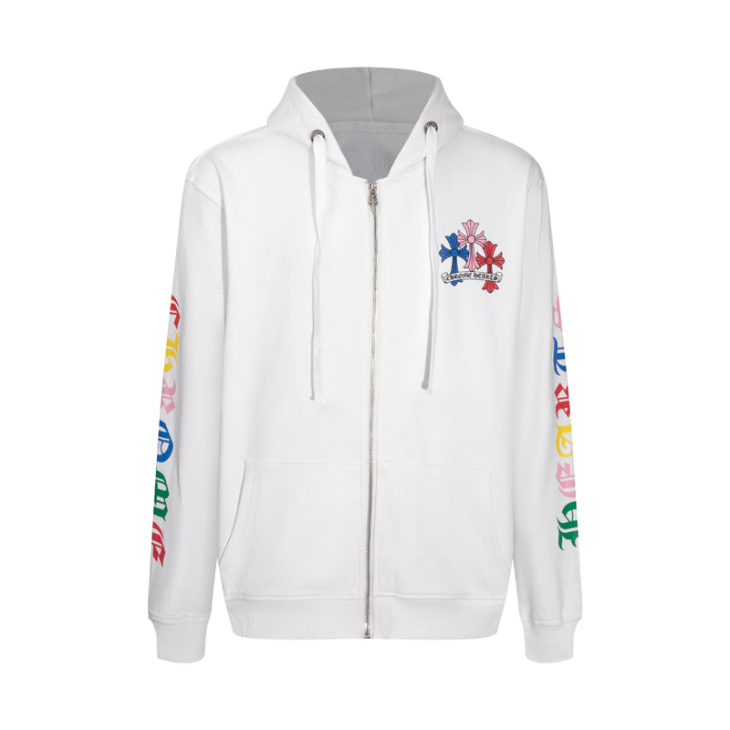 Chrome Hearts Multi Color Cross Cemetery Zip Up Hoodie 5010