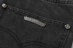 Chrome Hearts Black Cross Patch Grey Jeans