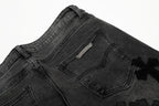 Chrome Hearts Black & Grey Silver Cross Patch Jeans