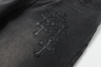 Chrome Hearts Black Cross Patch Grey Jeans