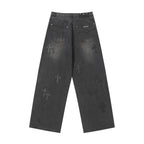 Chrome Hearts Black Cross Patch Grey Jeans