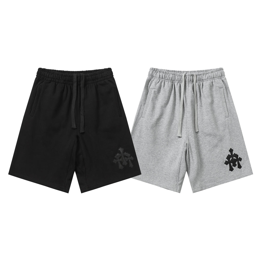 Chrome Hearts Cemetery Leather Cross Patch Paper Jam Shorts