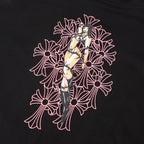 Chrome Hearts Deadly Doll Pink Cross Scroll Zip Up Hoodie 9821